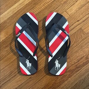Polo by Ralph Lauren Red and Black Flip-Flops